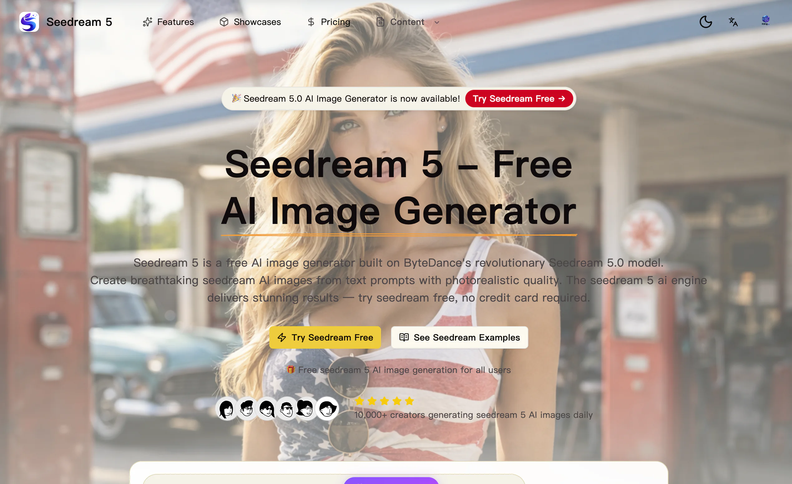 Screenshot 1 of Seedream 5 AI Image Generator