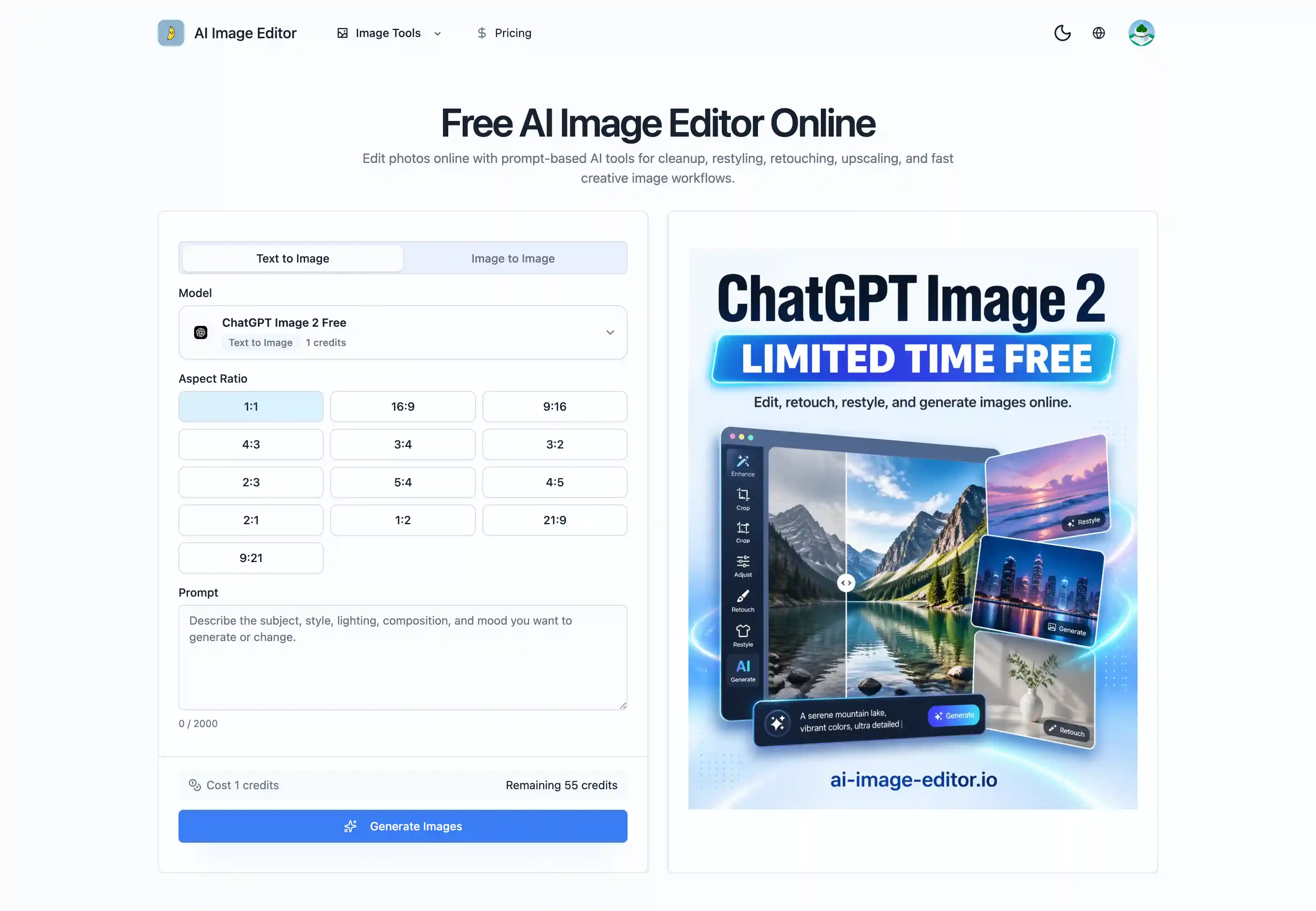 Screenshot 1 of AI Image Editor