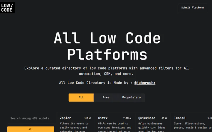 Screenshot 1 of Low Code Platforms