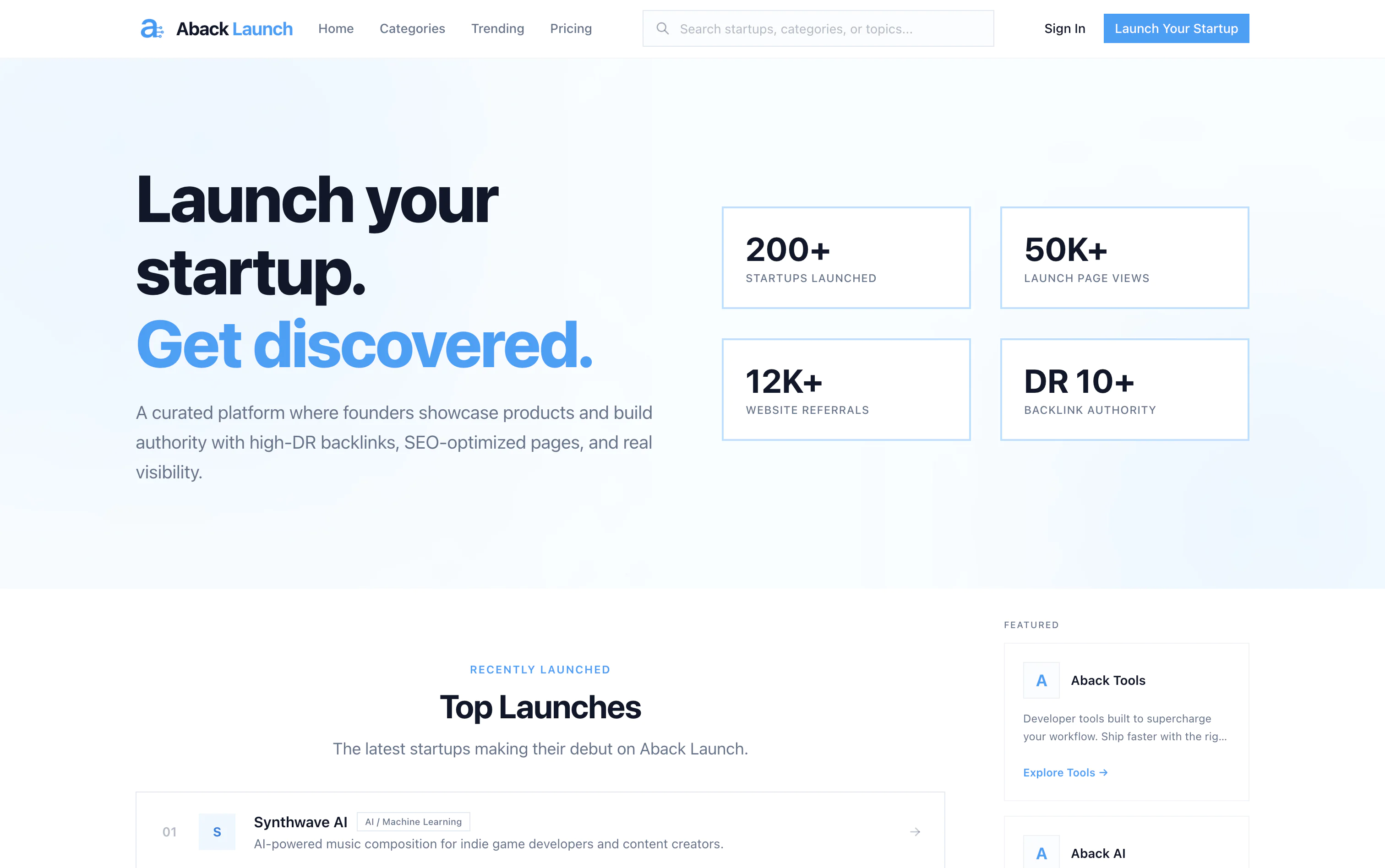 Screenshot 1 of Aback Launch