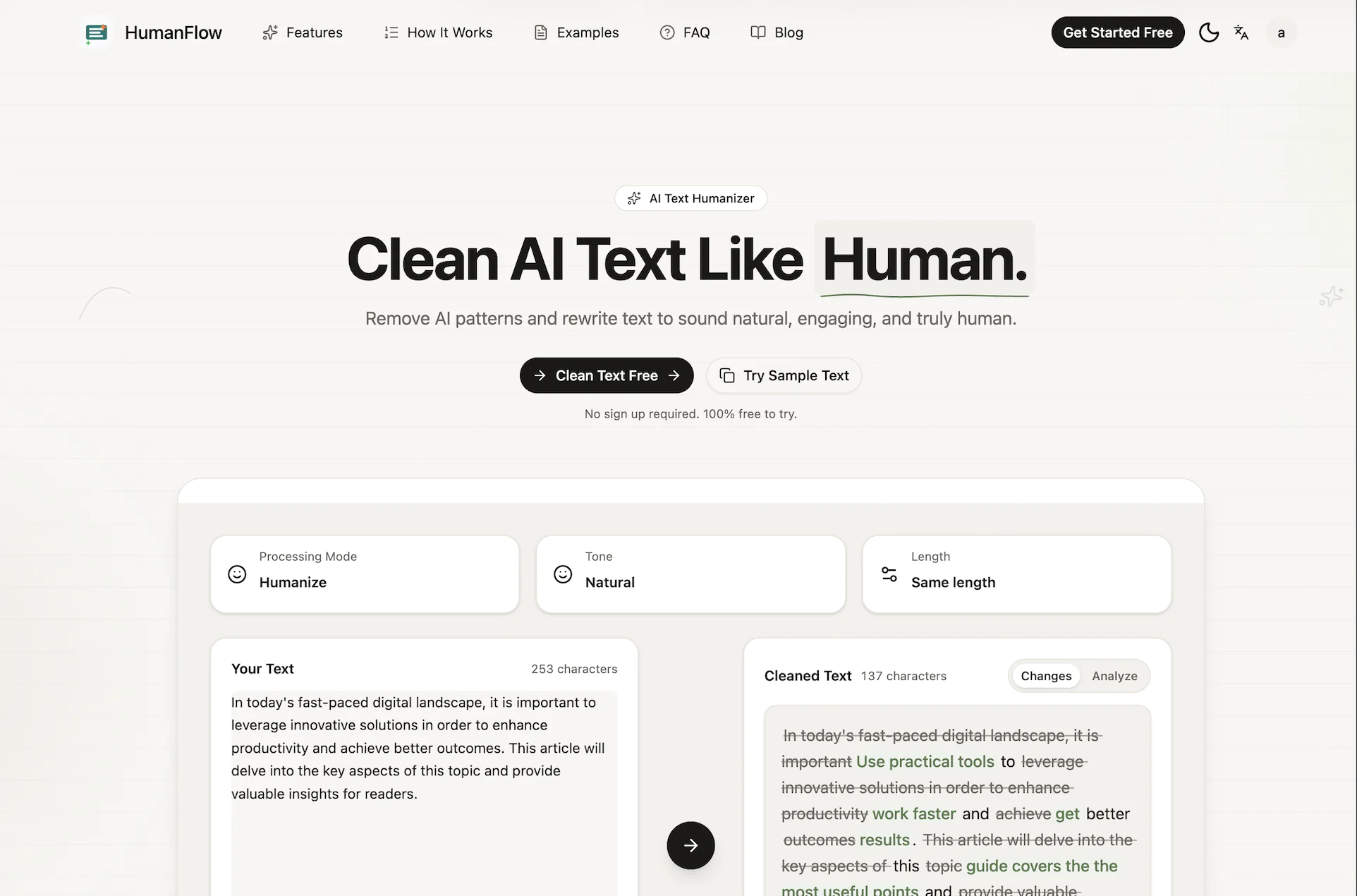 Screenshot 1 of Free AI Text Cleaner